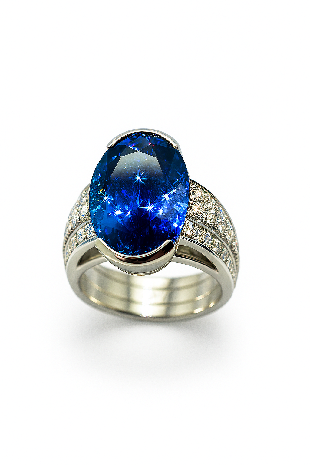 Tansanit 9,90 ct. und Brillanten 1,05 ct.