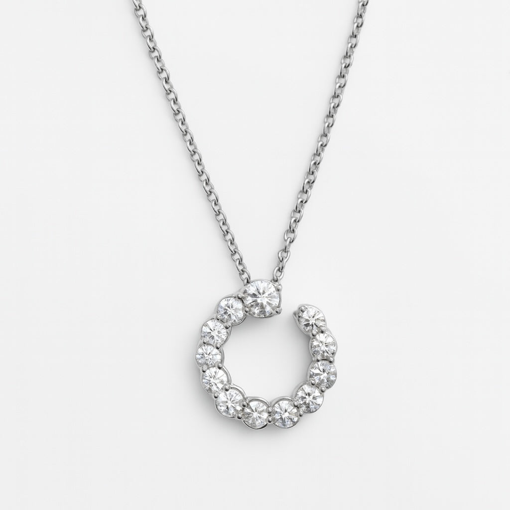 Collier mit Anhänger und Brillanten 0,43 ct. in 18 Karat Weißgold
