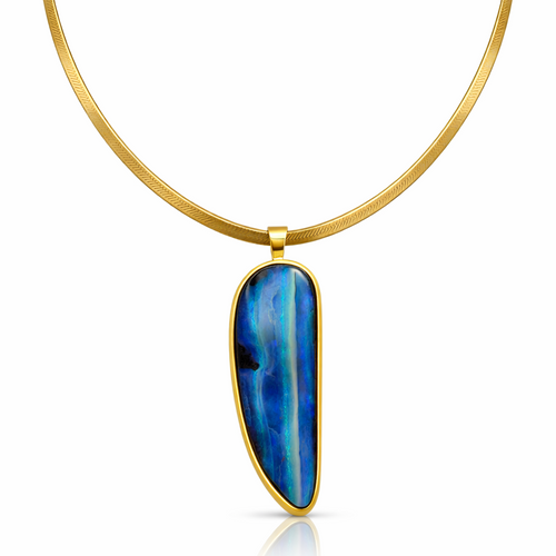 Anhänger mit Opal 17,96 g. aus 18 Karat Gelbgold