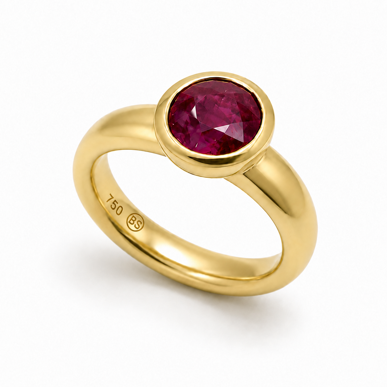 Ring mit Rubin in 18 Karat Gelbgold