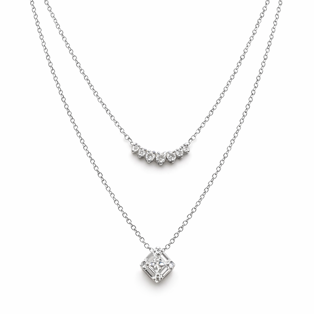 Anhänger mit Diamanten und Brillanten 0,3 ct aus Weißgold