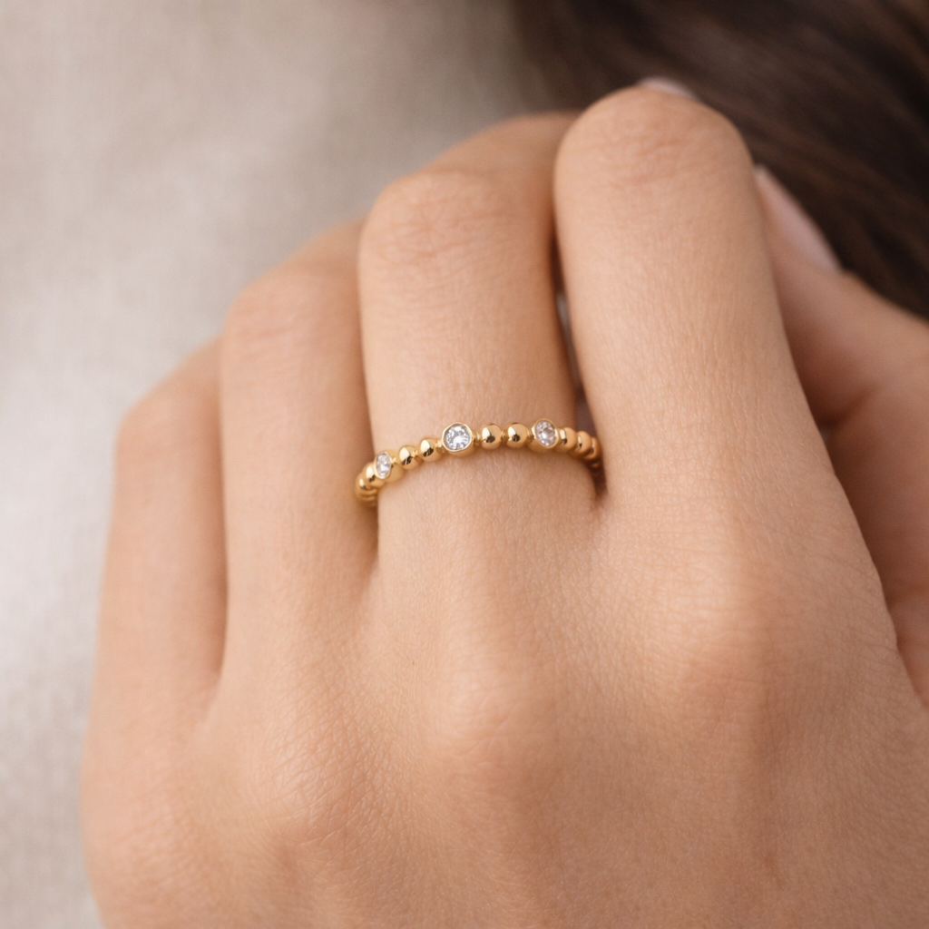 Ring mit Brillanten 0,10 ct. aus 18 Karat Gelbgold