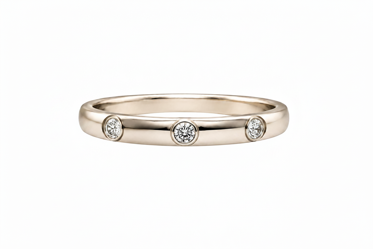 Ring mit Brillanten 0,075 ct. in 14 Karat Champagnegold