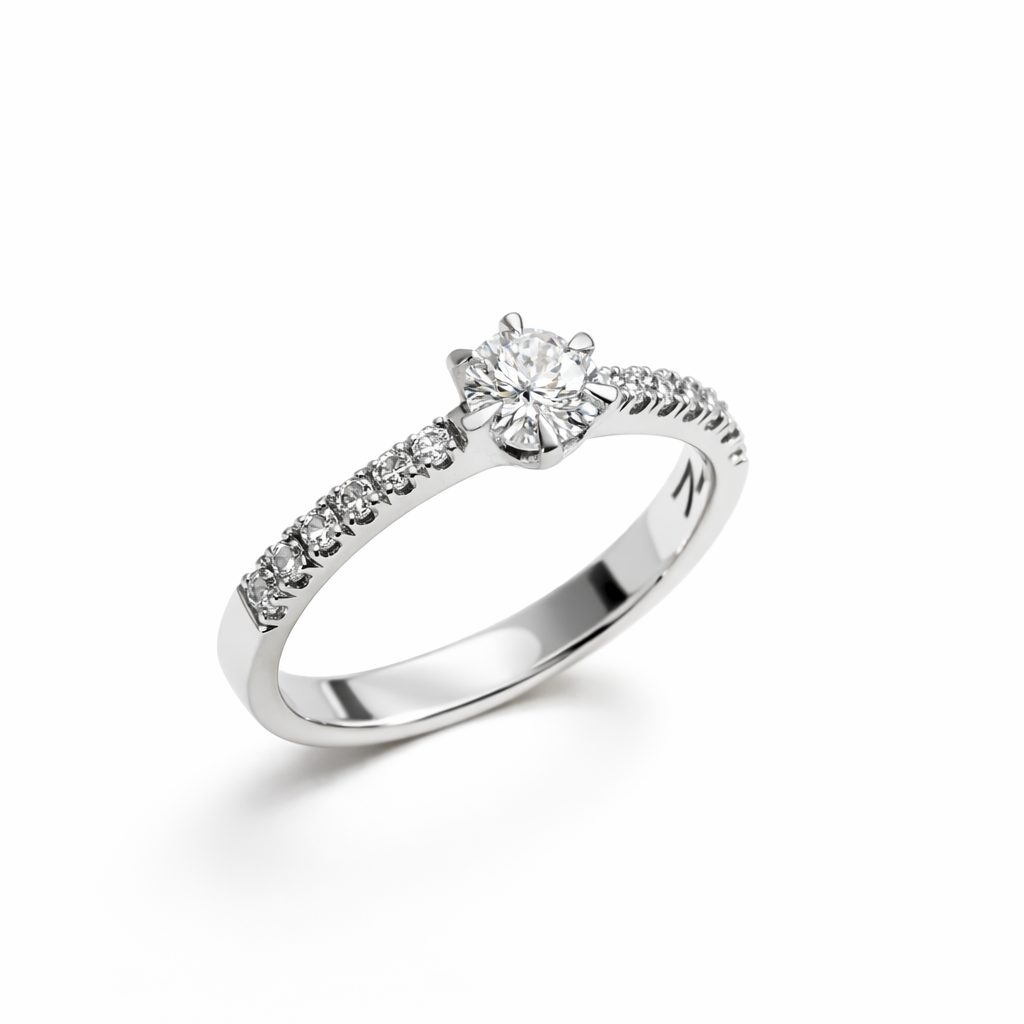 Ring mit Brillanten 0,48 ct. aus 18 Karat Weißgold