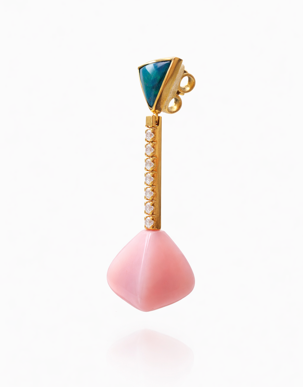 Ohrschmuck mit Rosé Opal und Brillanten 0,42 ct