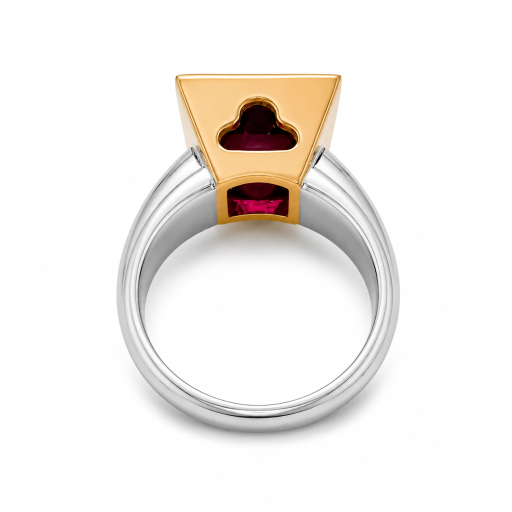 Ring mit Rhodolith 10,64 ct. in 18 Karat Roségold und Weissgold
