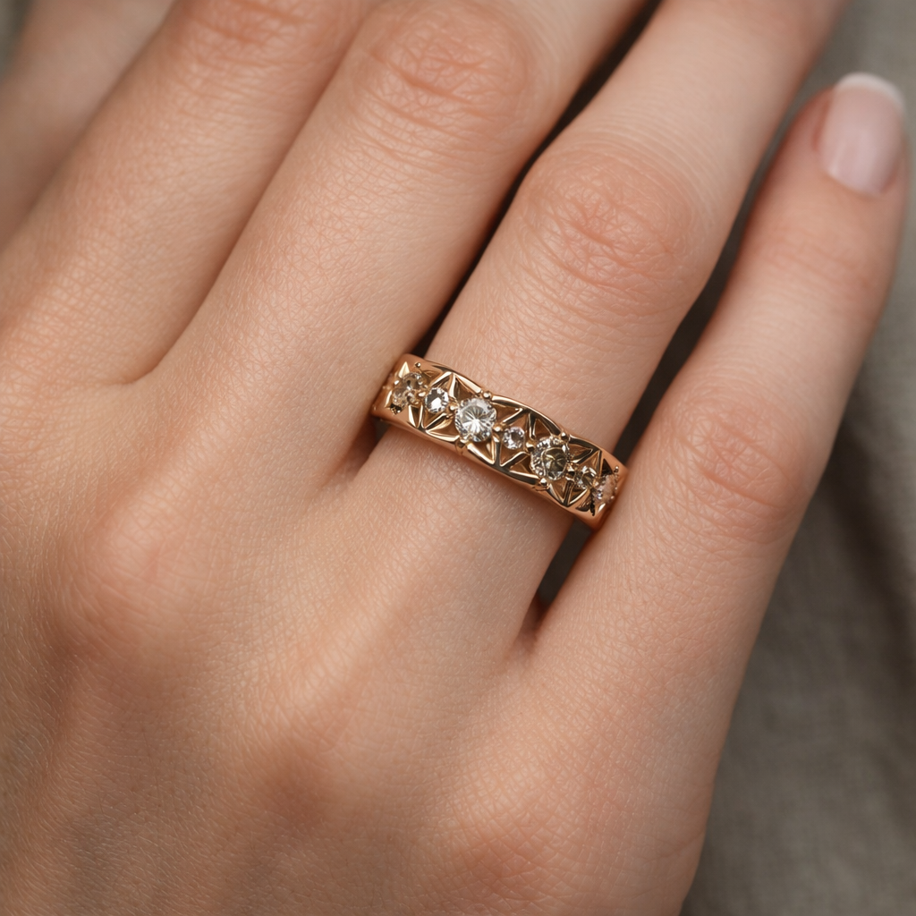 Ring mit braunen und weißen Diamanten 1,59 ct.