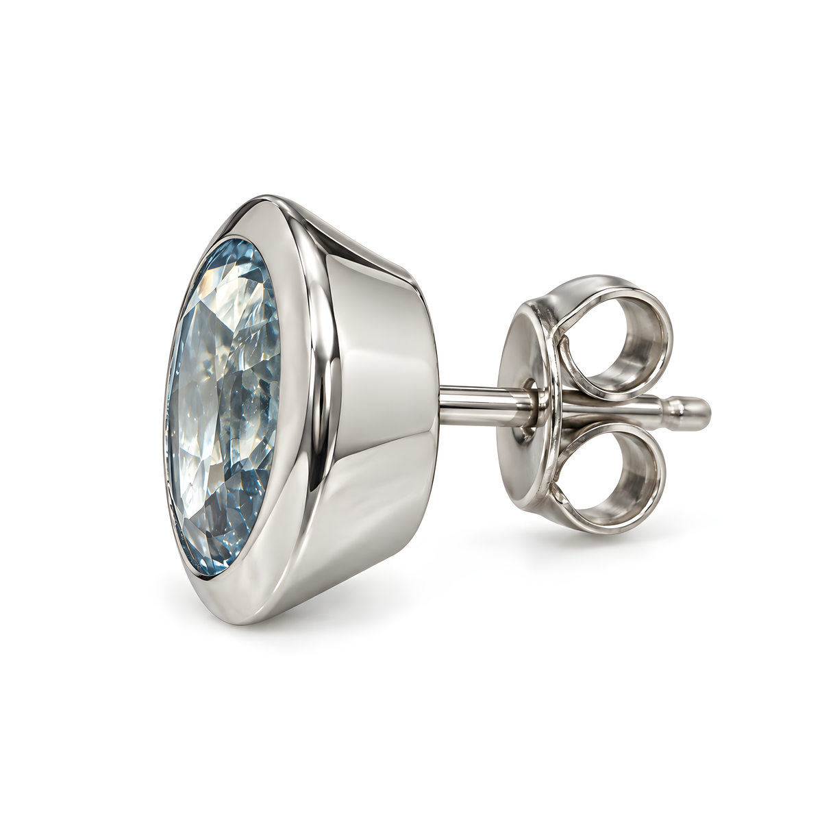 Ohrschtecker mit Aquamarin 1,56 ct. in 18 Karat Weissgold
