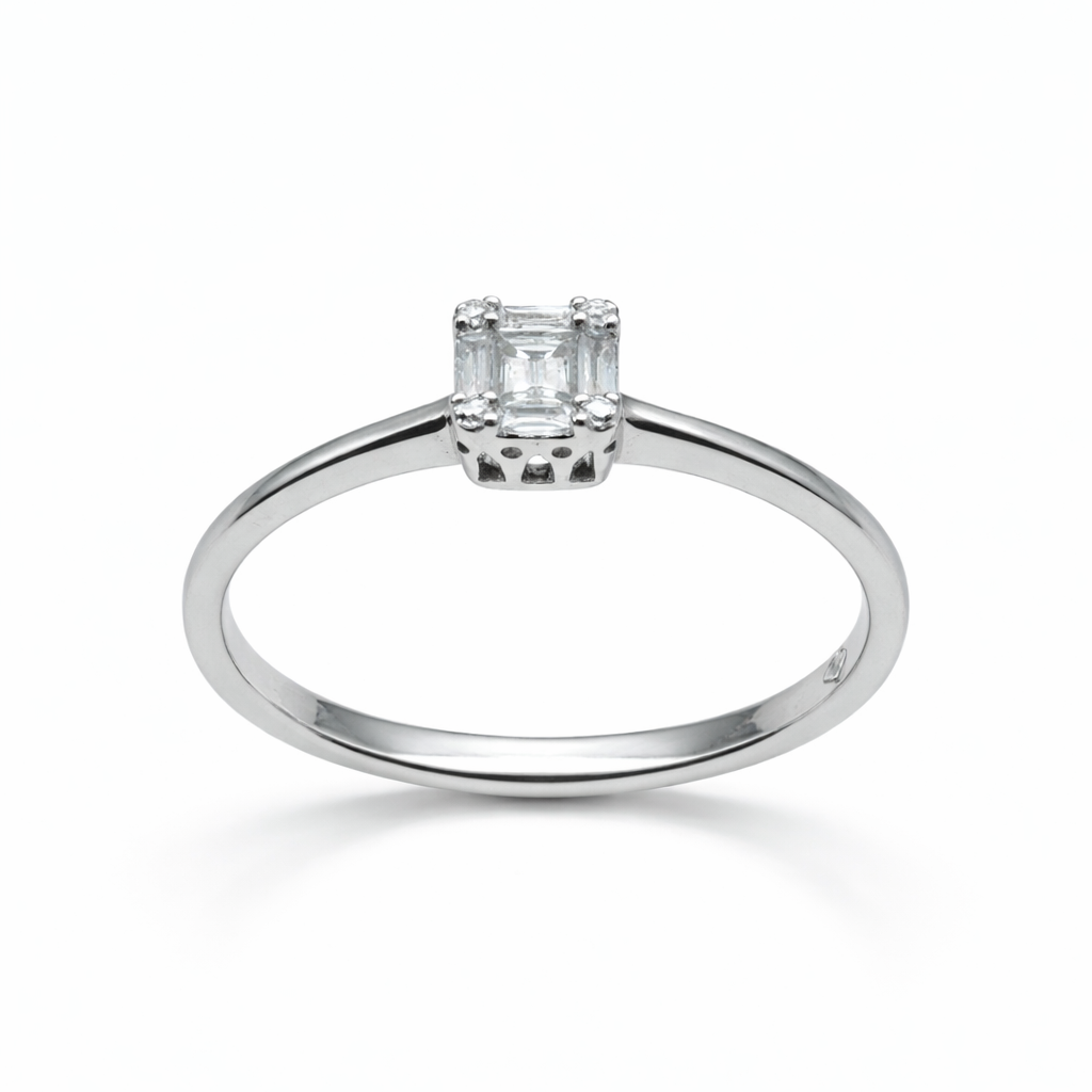 Ring mit Brillanten 0,14 ct. aus 18 Karat Weißgold