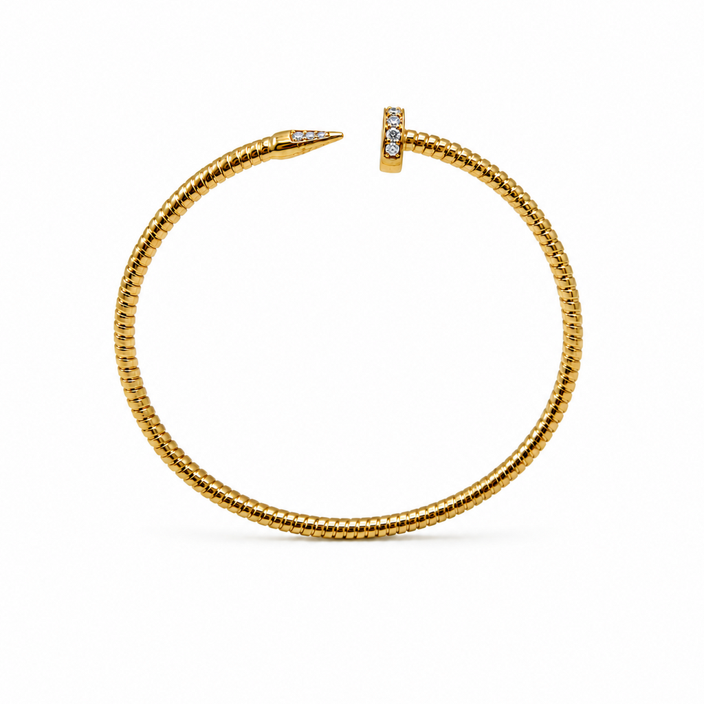 Armband in Nagelform mit Brillanten 0,13 ct in 18 Karat Gelbgold
