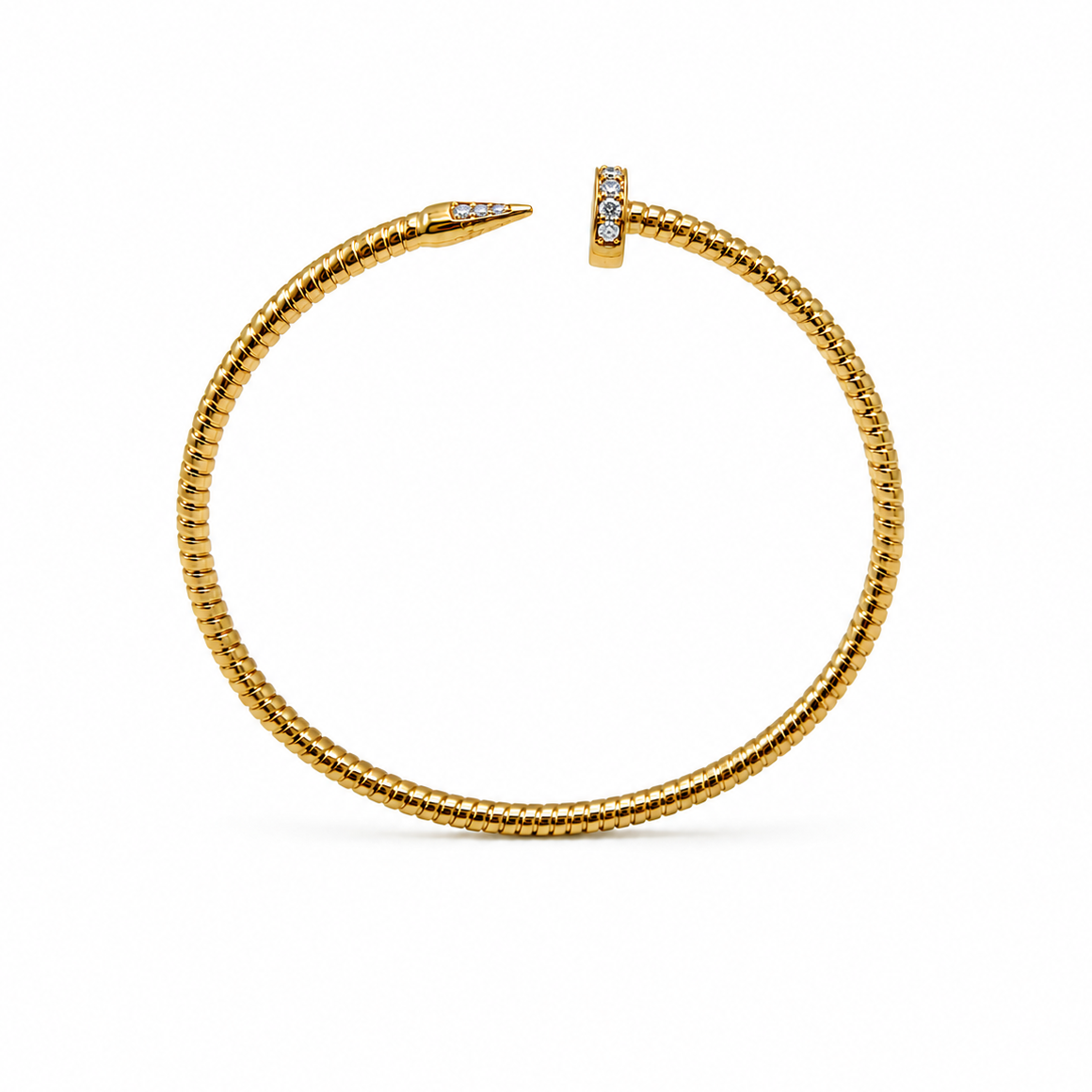 Armband in Nagelform mit Brillanten 0,13 ct in 18 Karat Gelbgold
