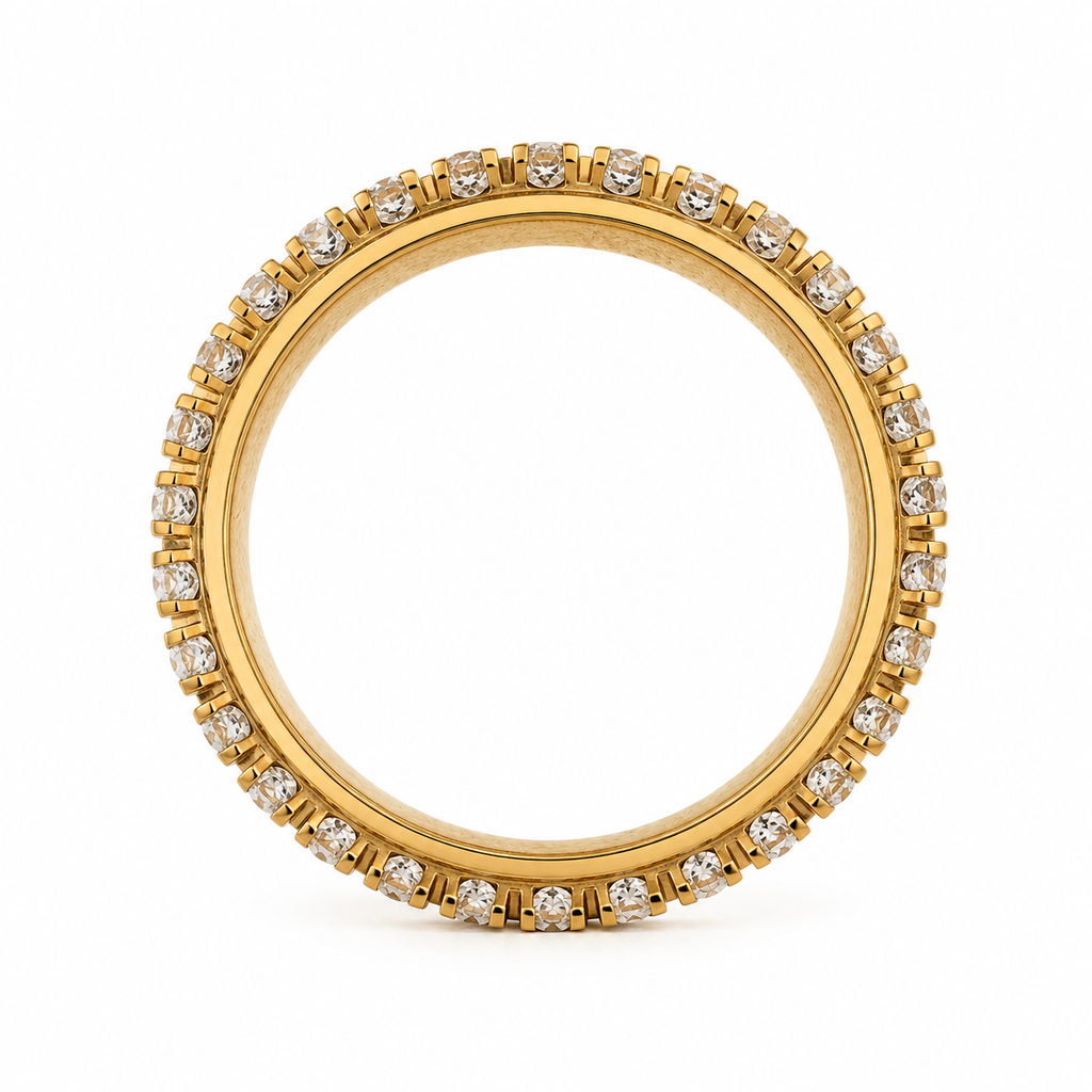 Ring mit drehbaren Schienen (individualisierbar) aus 18 Karat Gold mit 34 Brillanten 0,72 ct.