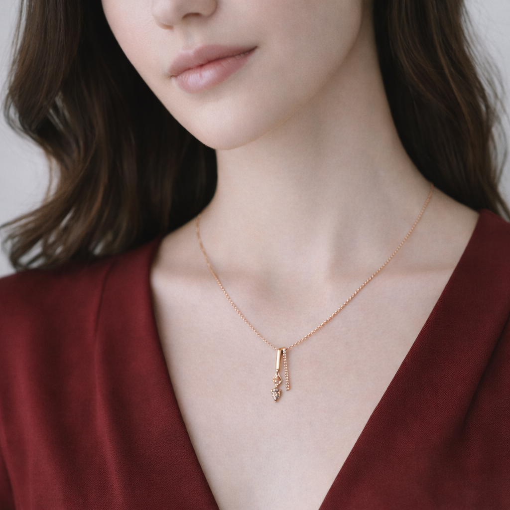 Collier und Anhänger mit Braunen und Weissen Diamanten