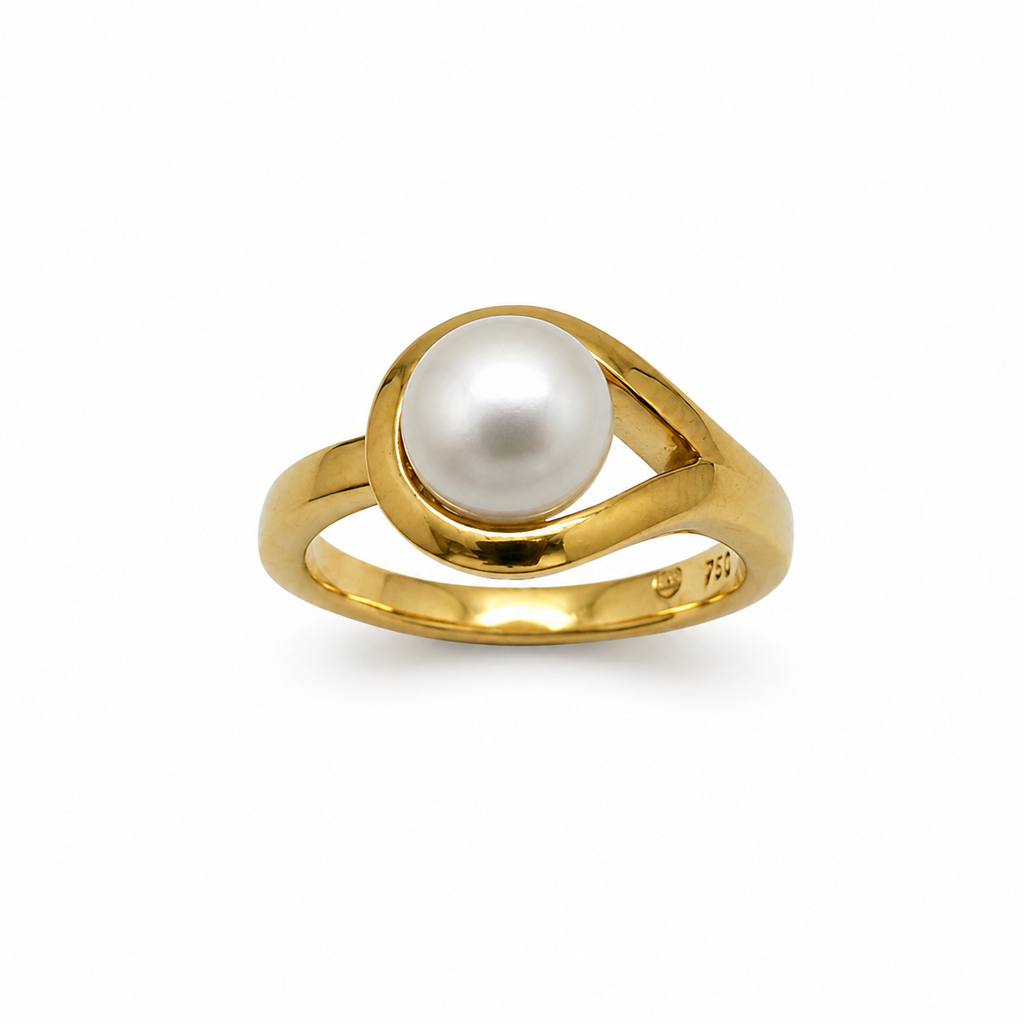 Ring mit Süsswasserzuchtperle in 18 Karat Gelbgold