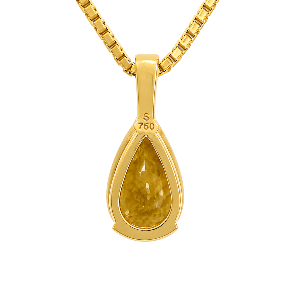 Anhänger mit Citrin 4,99ct. und Brillanten 0,03ct. in 18 Karat Gelbgold
