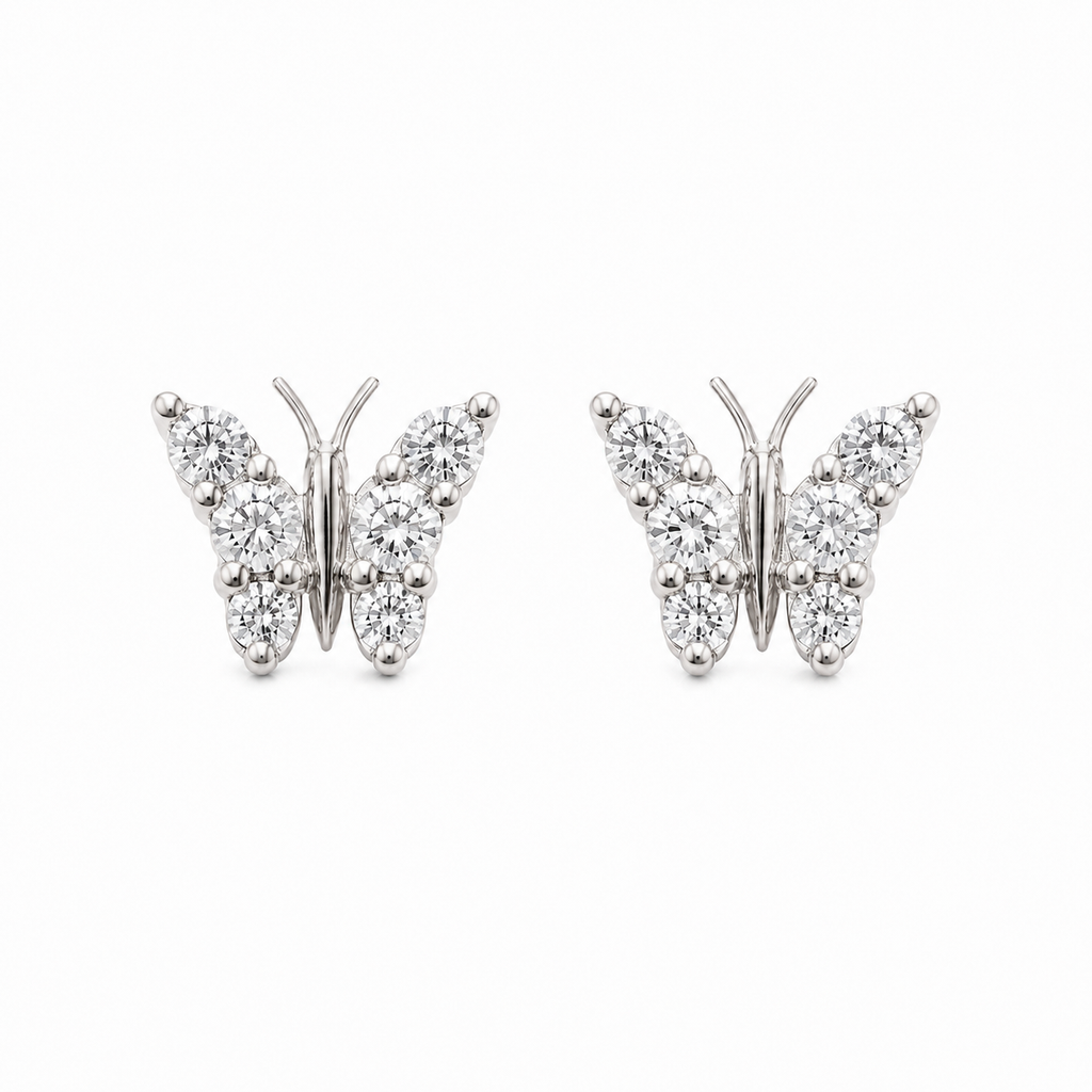 Ohrschmuck in Schmetterlingsform mit Brillanten aus 18 Karat Weißgold