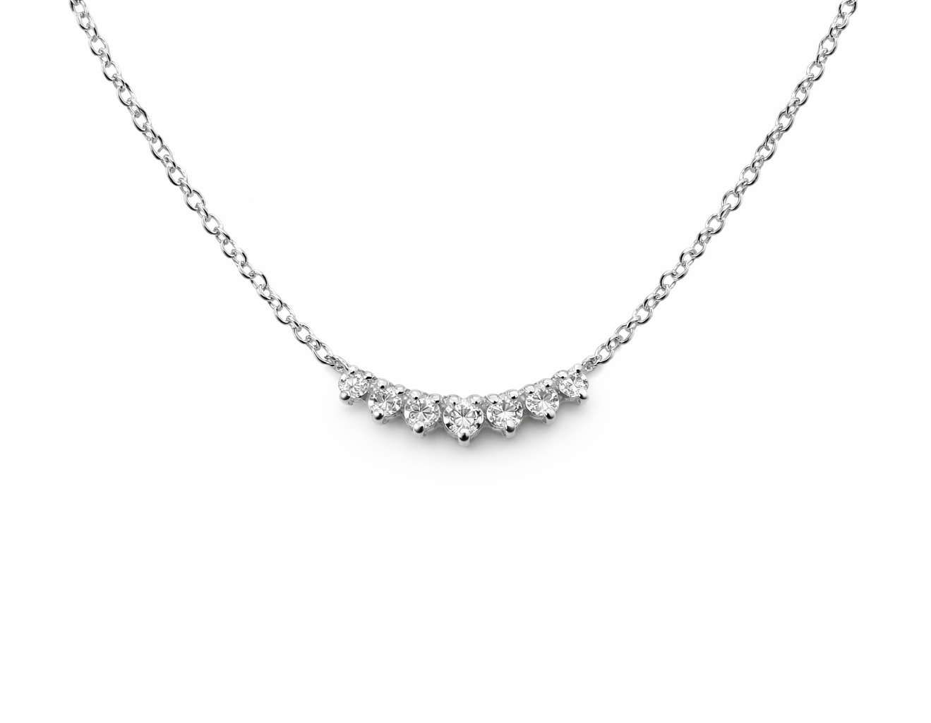 Kette mit Brillanten 0,21 ct aus 18 Karat Weissgold