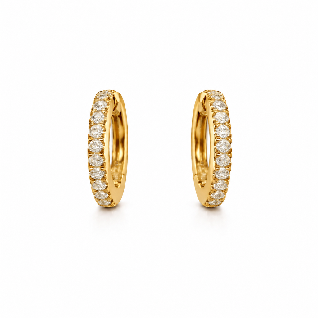 Creolen in 18 Karat Gelbgold mit Brillanten 0,18 ct