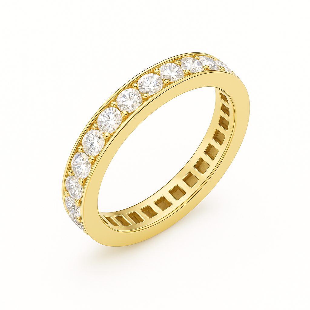 Ring Memory 0,92 ct. Brillanten in 18 Karat Gelbgold handgefertigt