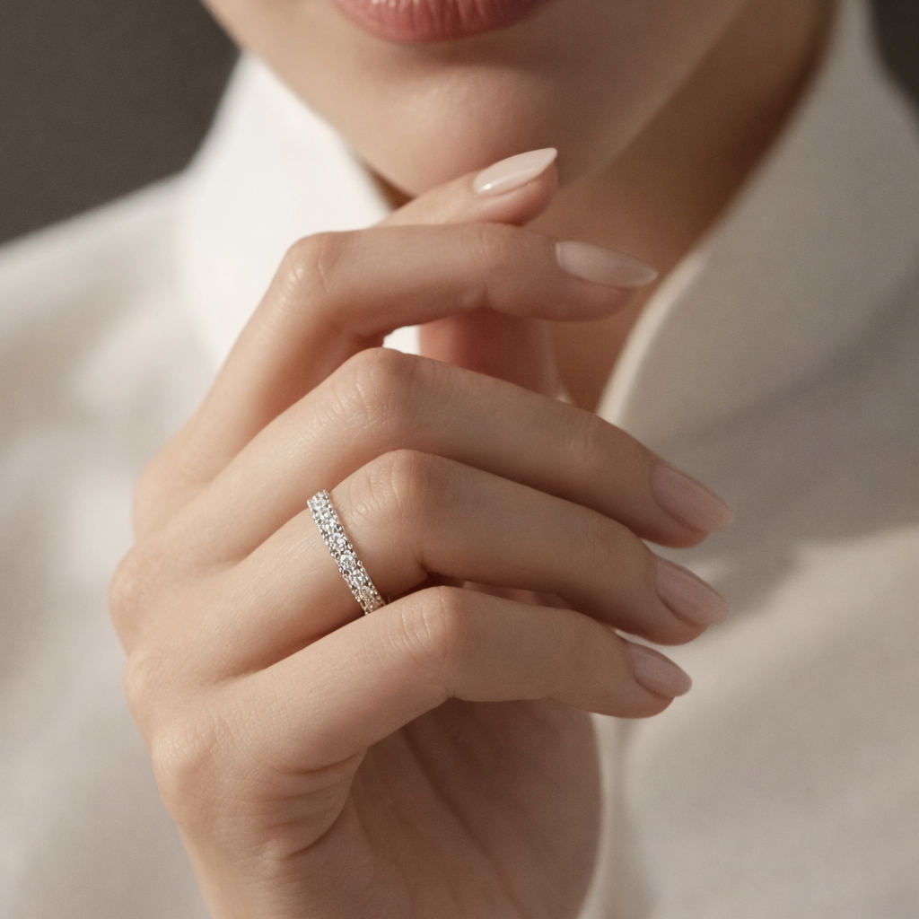 Ring mit 0,52 ct Diamanten aus 18 Karat Weißgold