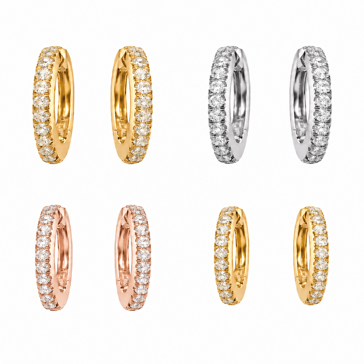 Creolen in 18 Karat Roségold mit Brillanten 0,35 ct