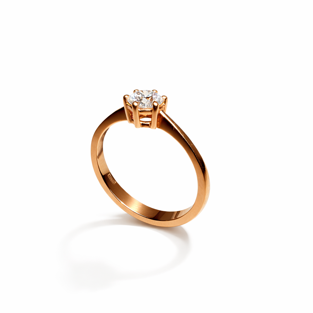 Ring mit Brillant 0,45 ct. in 18 Karat Rotgold