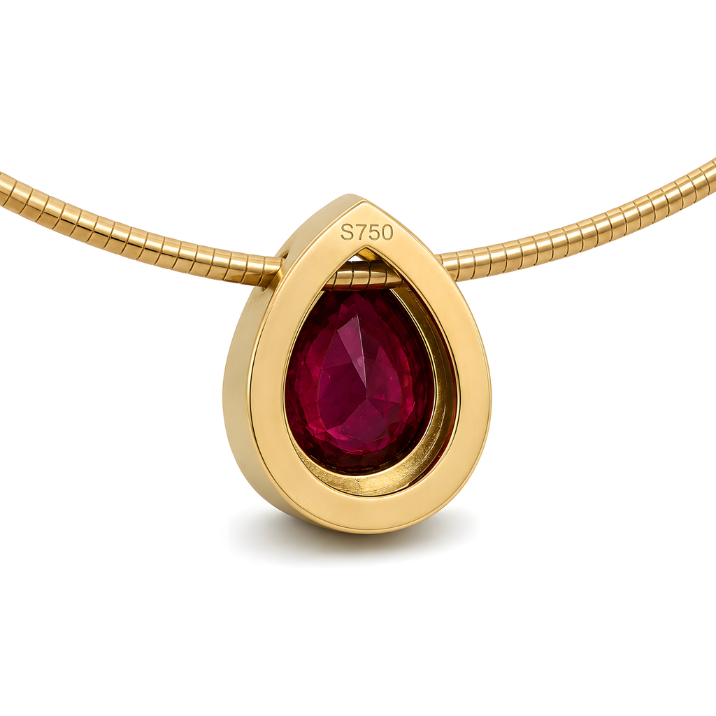 Anhänger mit Turmalin 2,25ct. und Brillanten 0,44ct. in 18 Karat Gelbgold