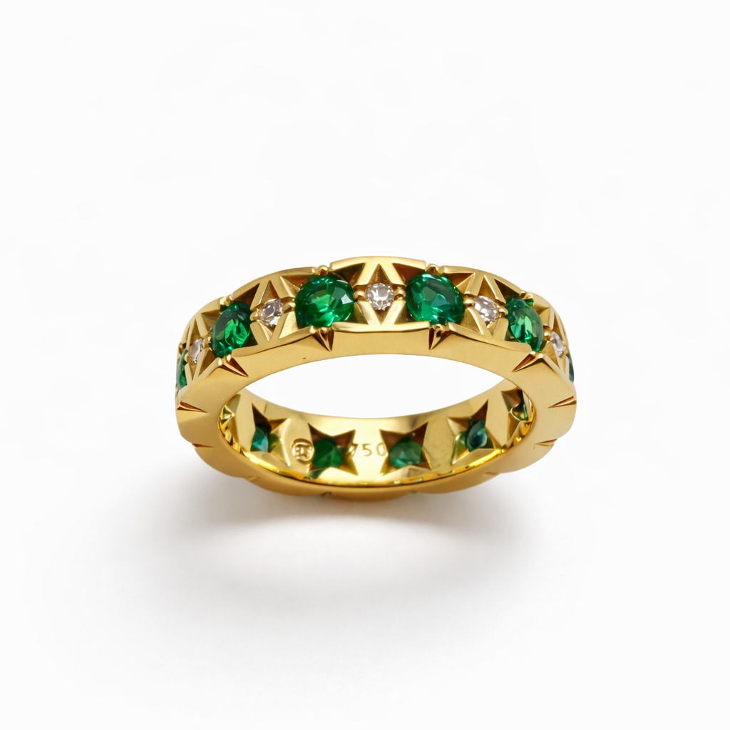 Ring mit Smaragden 1,35 ct. und Brillanten 0,18 ct.