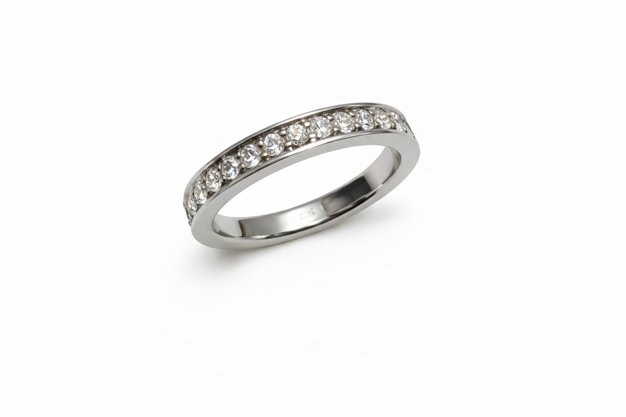 Ring Memory 1,02 ct. Brillanten in 18 Karat Weißgold handgefertigt