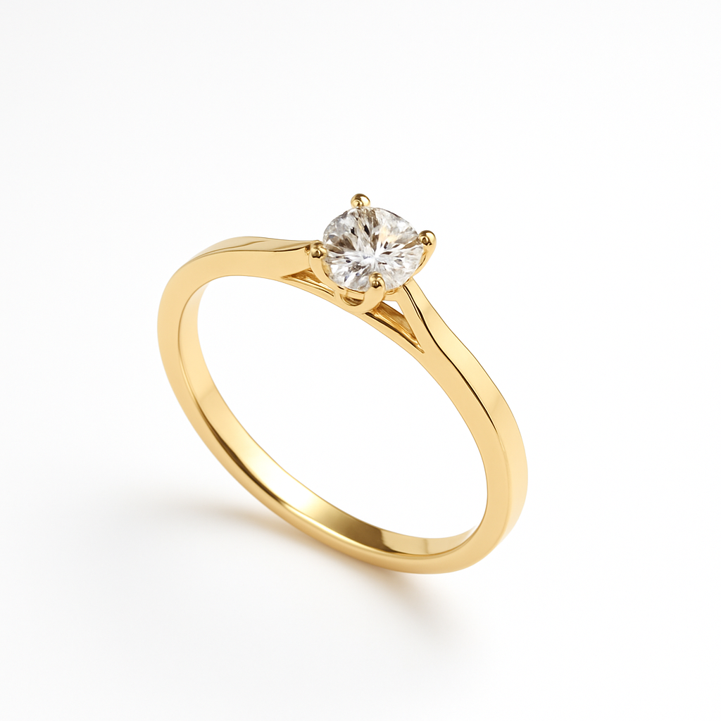 Ring mit Brillant 0,31 ct. in 18 Karat Gelbgold