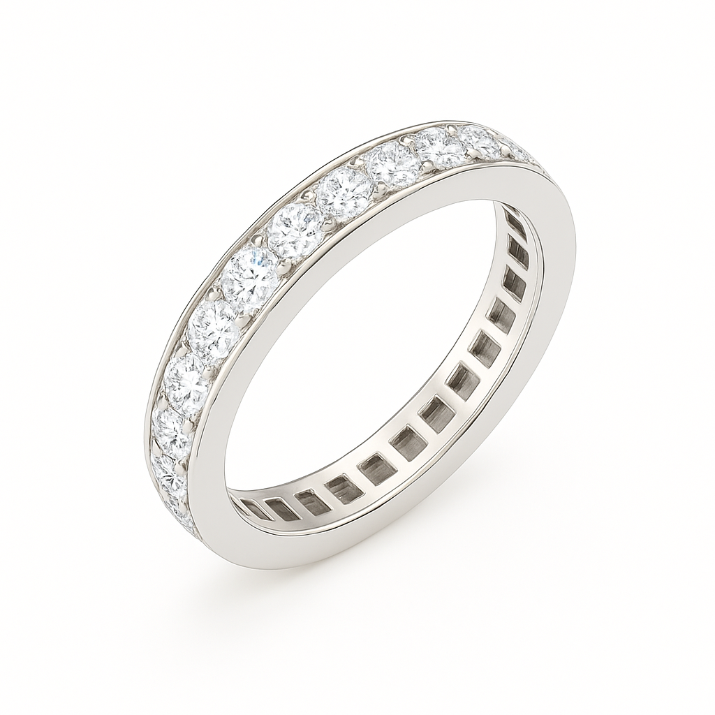 Ring Memory 1,02 ct. Brillanten in 18 Karat Weißgold handgefertigt