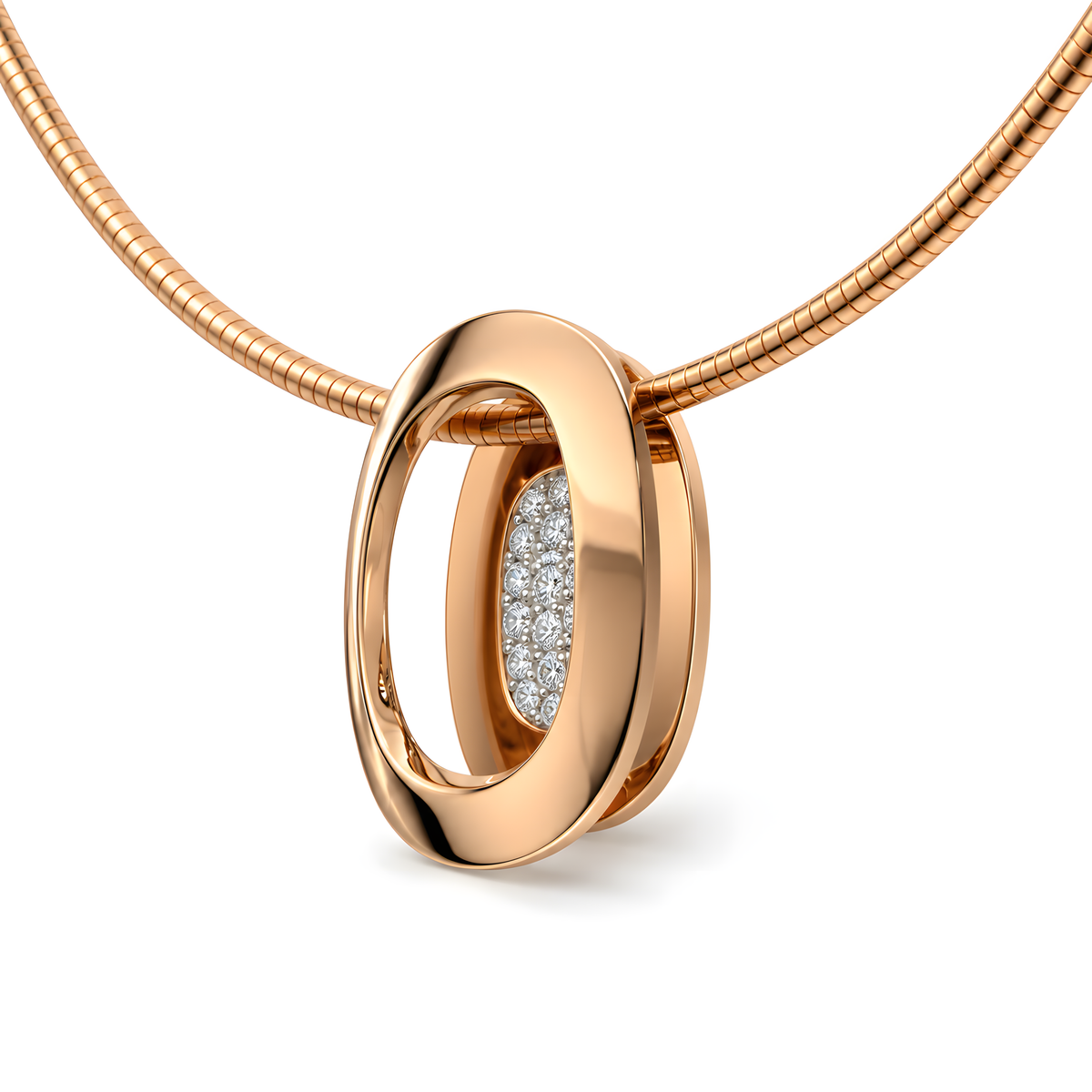 Anhänger mit Brillanten 0,25 ct. in 18 Karat Rotgold und Weissgold