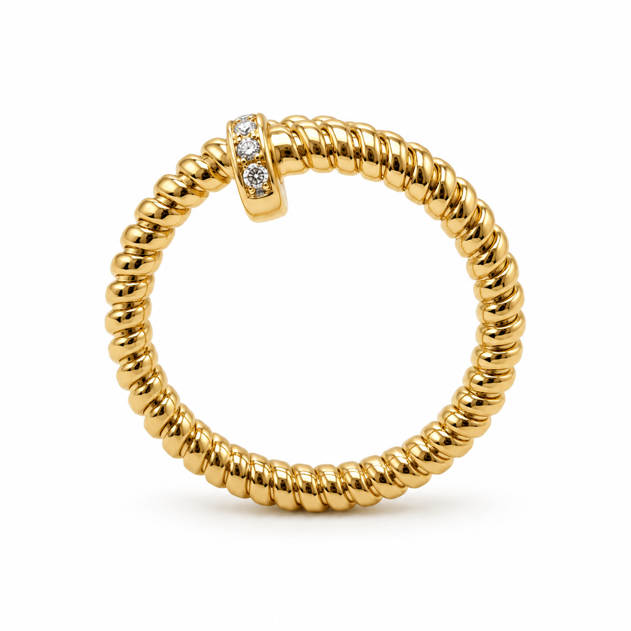 Ring in Nagelform mit Brillanten 0,07 ct in 18 Karat Gelbgold
