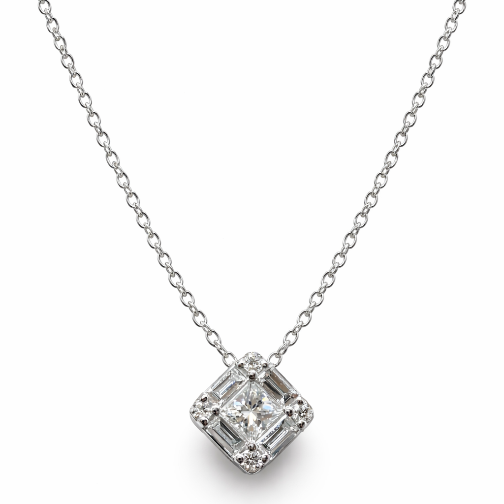 Anhänger mit Diamanten und Brillanten 0,3 ct aus Weißgold