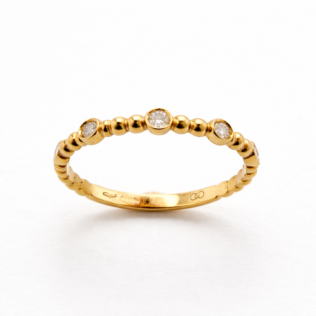 Ring mit Brillanten 0,10 ct. aus 18 Karat Gelbgold
