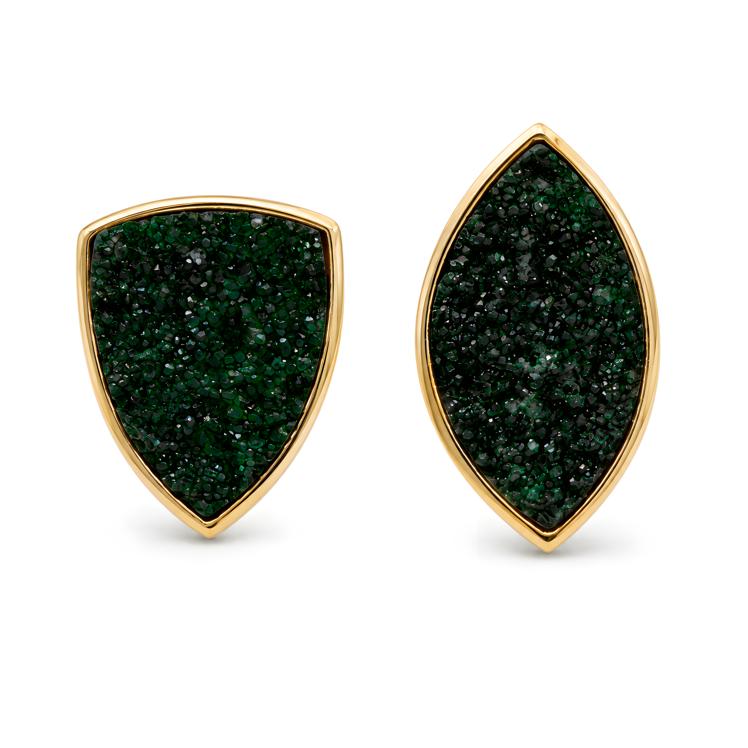 Ohrschmuck mit Uwarowit in 14 Karat Gelbgold