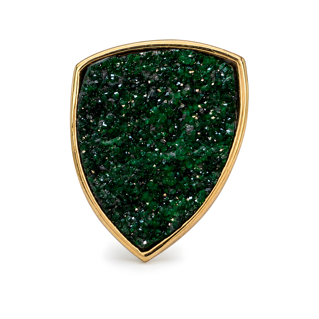 Ohrschmuck mit Uwarowit in 14 Karat Gelbgold