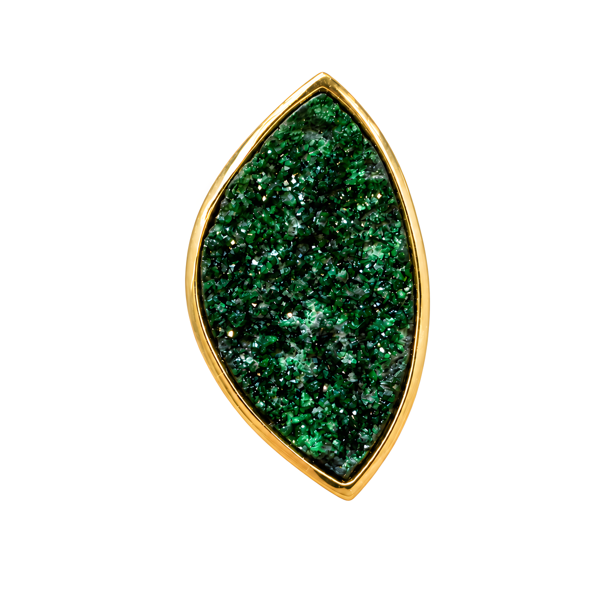 Ohrschmuck mit Uwarowit in 14 Karat Gelbgold
