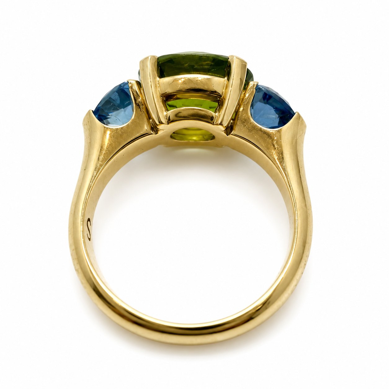 Ring mit Peridot und Aqua in 18 Karat Gelbgold