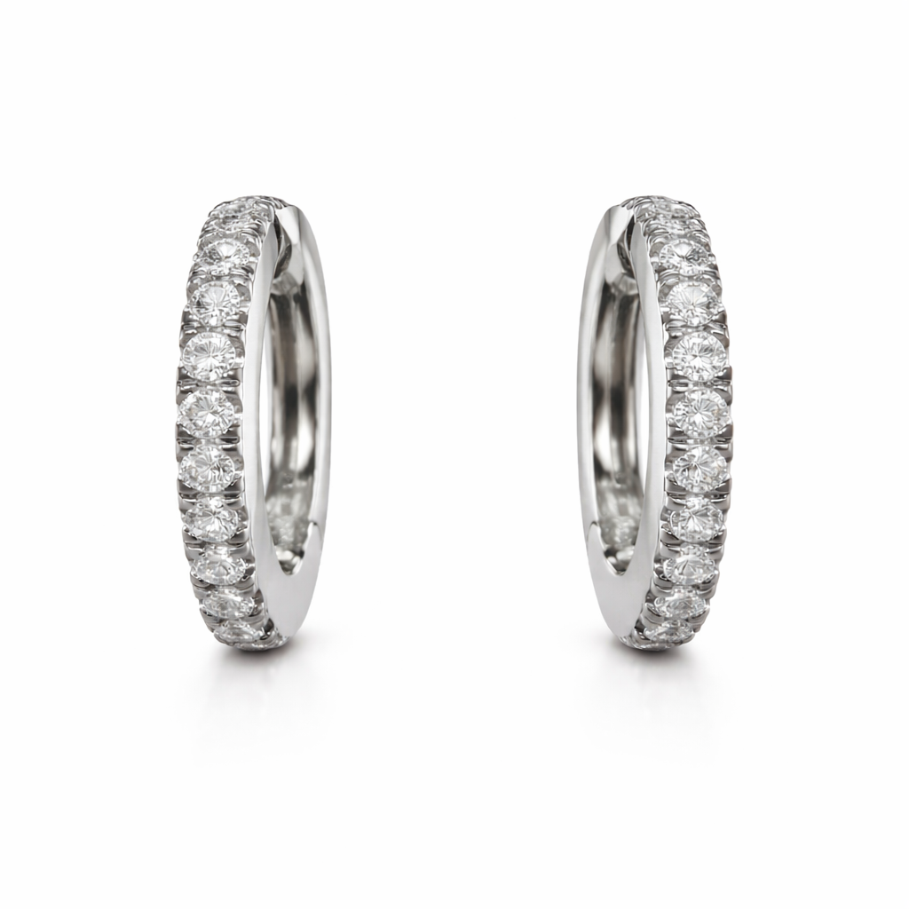 Creolen in 18 Karat Weißgold mit Brillanten 0,35 ct