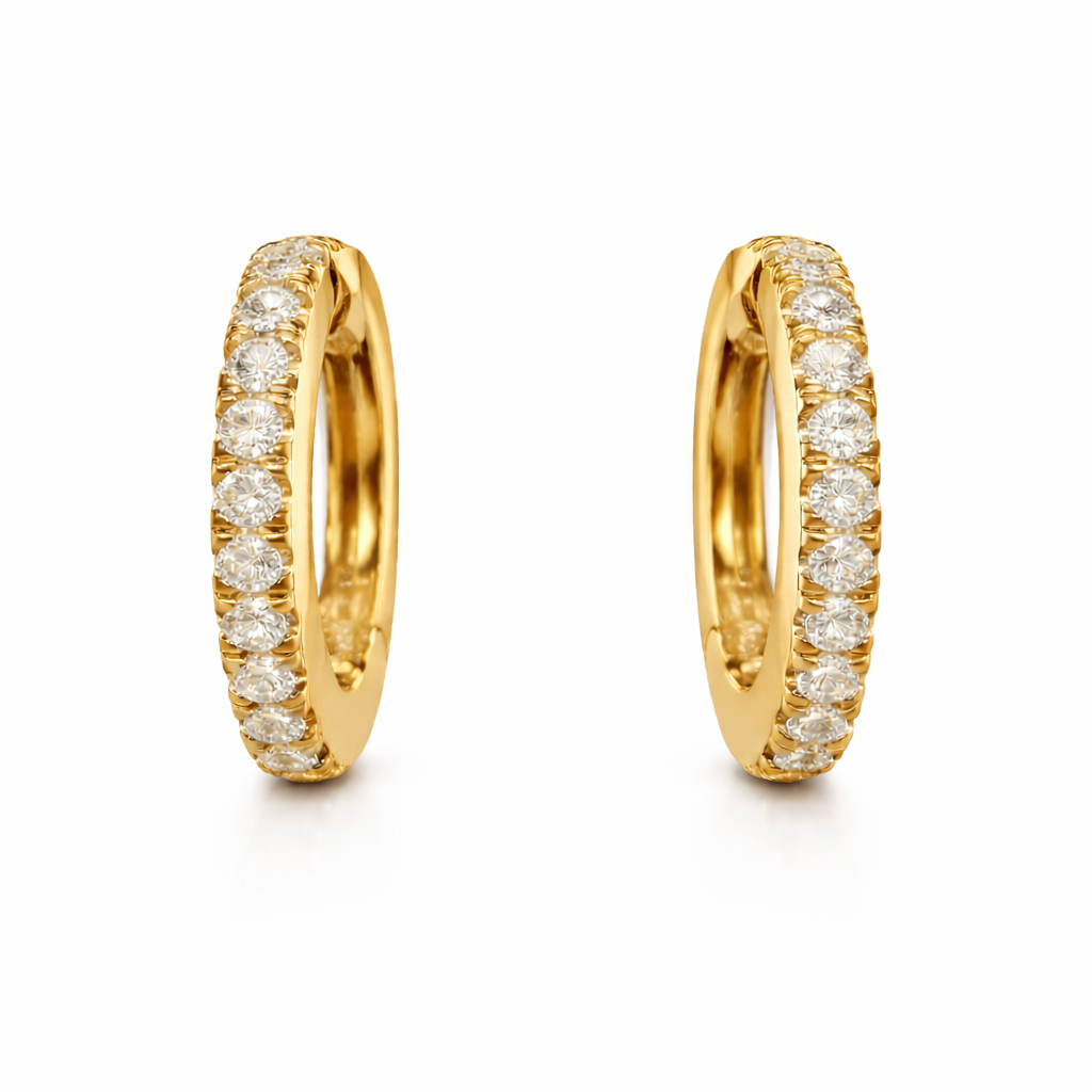 Creolen in 18 Karat Gelbgold mit Brillanten 0,35 ct