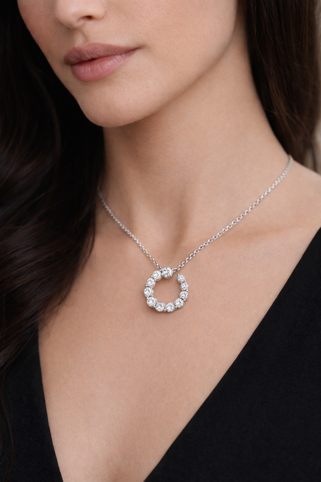Collier mit Anhänger und Brillanten 0,43 ct. in 18 Karat Weißgold