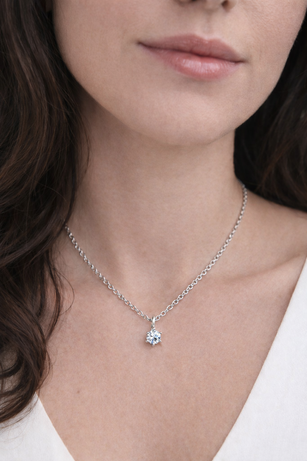 Collier mit Brillant 0,50 ct. in 18 Karat Weißgold