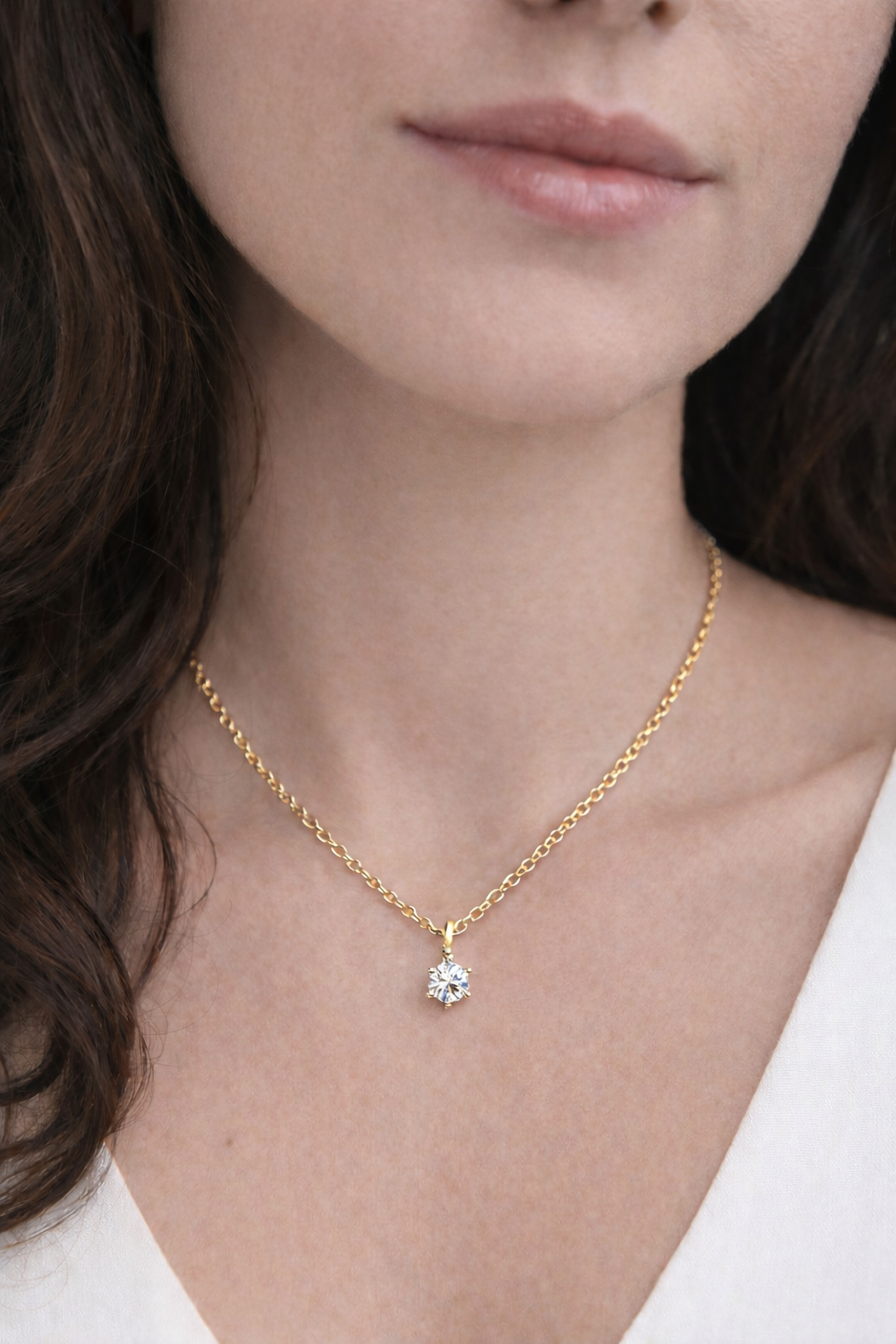 Collier mit Brillant 0,40 ct. in 18 Karat Gelbgold