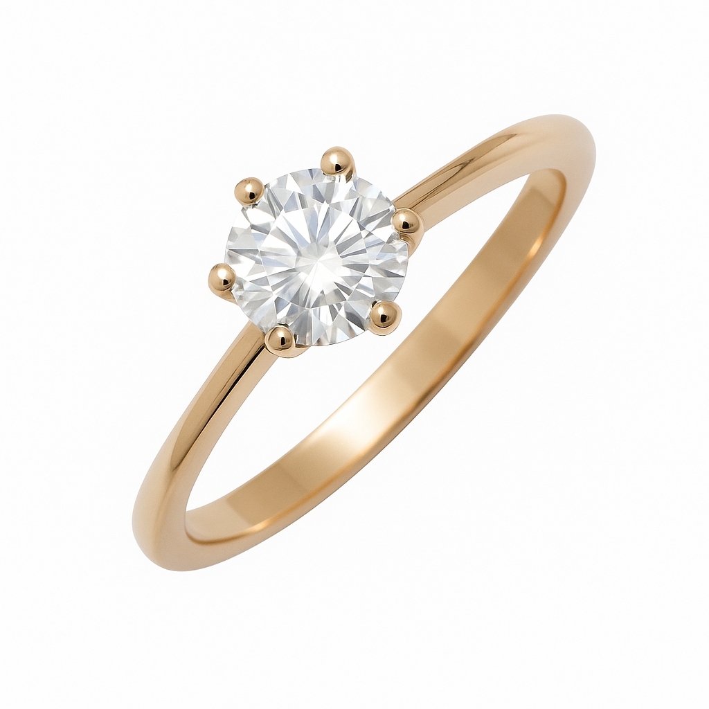 Ring mit Brillant 0,45 ct. in 18 Karat Rotgold