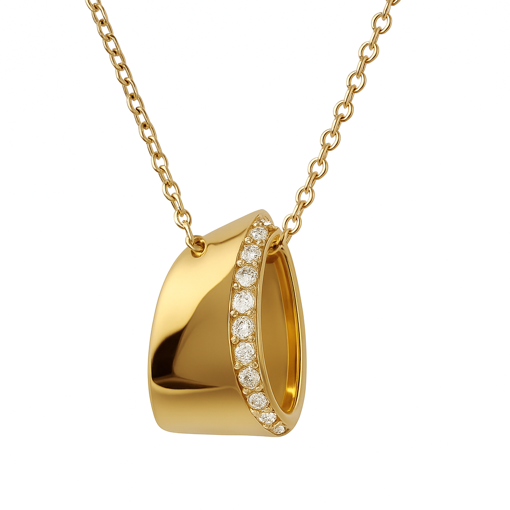 Collier mit Anhänger und Brillanten 0,18 ct. in 18 Karat Gelbgold