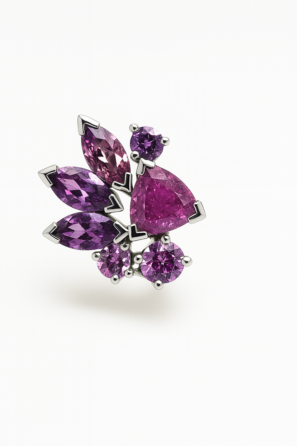 Ohrschmuck mit Saphiren in verschiedenen rosa Tönen