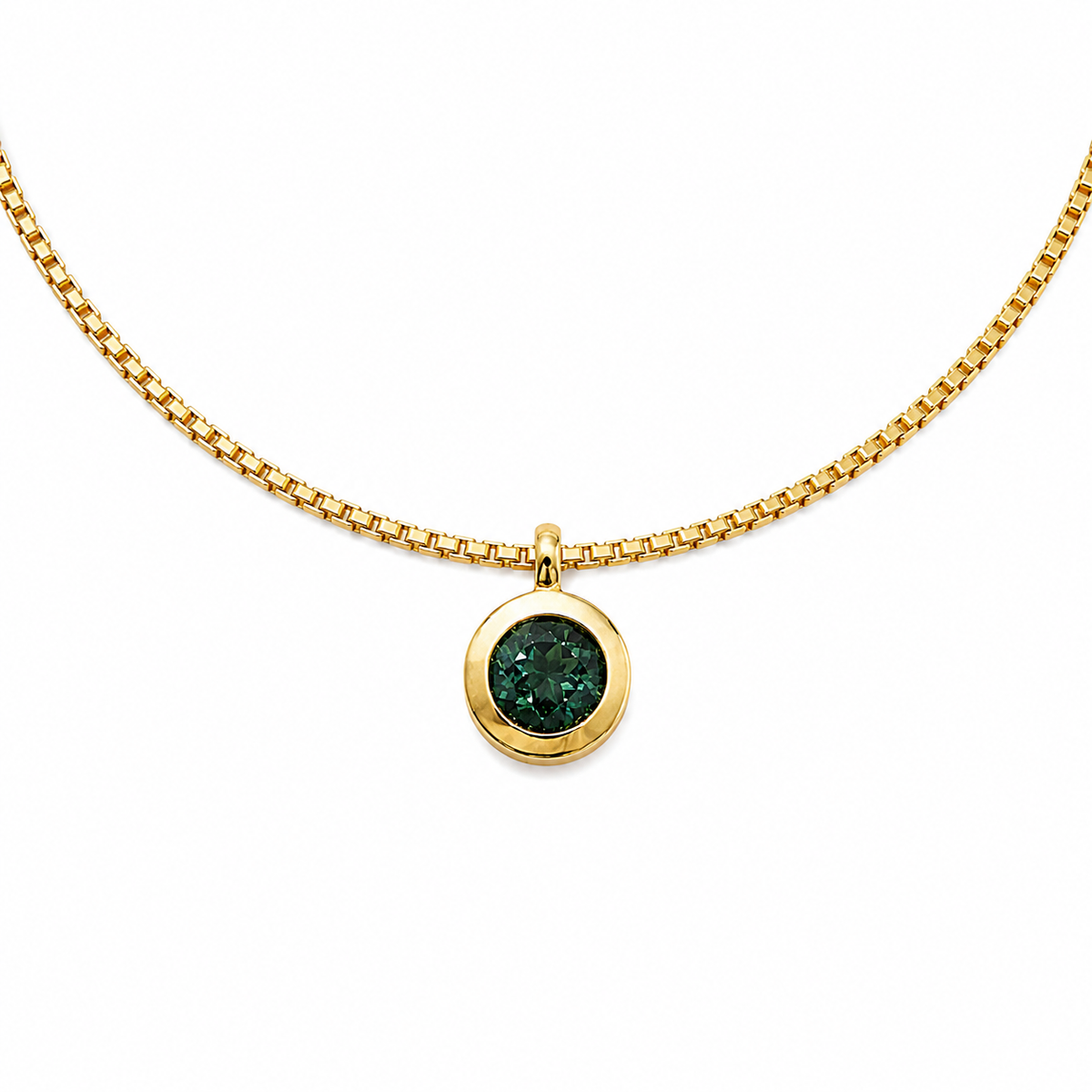 Anhänger mit grünem Turmalin 0,95ct. in 18 Karat Gelbgold