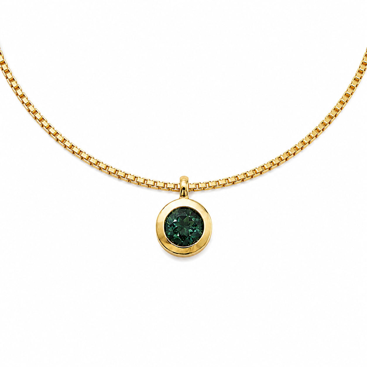 Anhänger mit grünem Turmalin 0,95ct. in 18 Karat Gelbgold