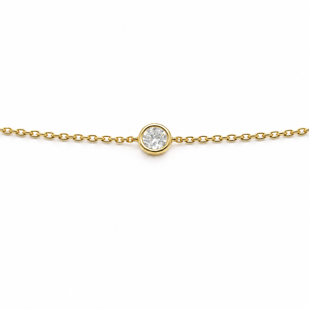 Armband mit Brillant 0,10 ct in 18 Karat Gelbgold